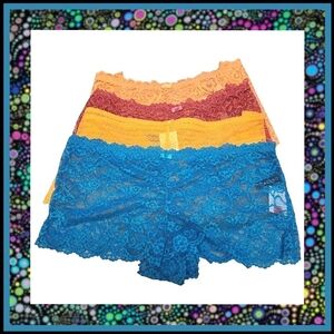 4 PAIR LOT ☆ ALL LACE ☆ SEXY CAGE BACK ☆ HIPSTER PANTIES ☆ 3x ☆ NWT